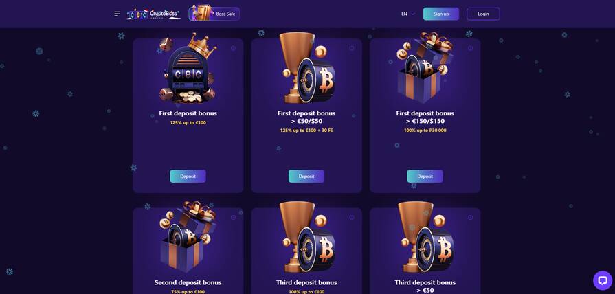 Онлайн казино Cryptoboss бонусы