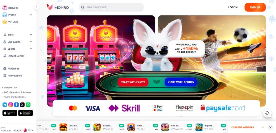 Онлайн казино Monro