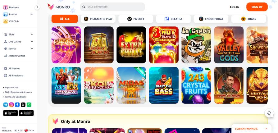 Онлайн казино Monro азартные игры