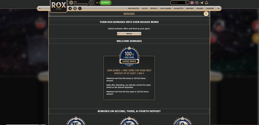 Онлайн казино Rox бонусы