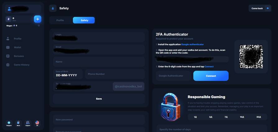 В казино Vodka стандартная верификация