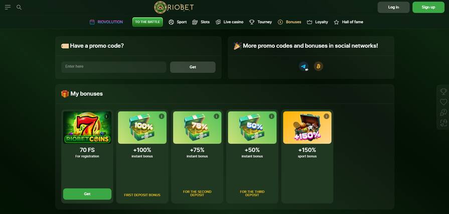 Бонусы в казино Riobet