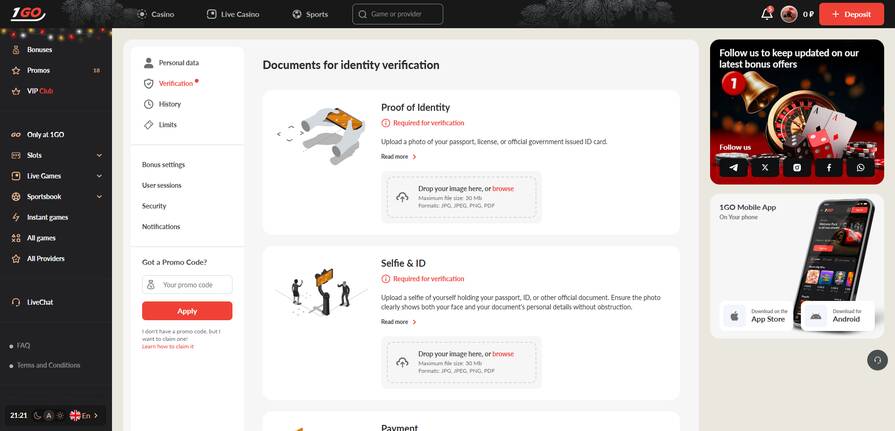 1Go – верификация