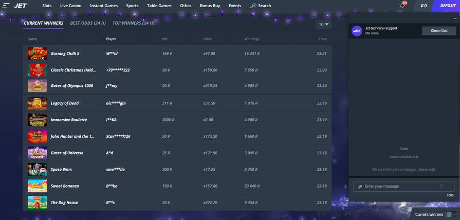 Онлайн казино Jet поддержка