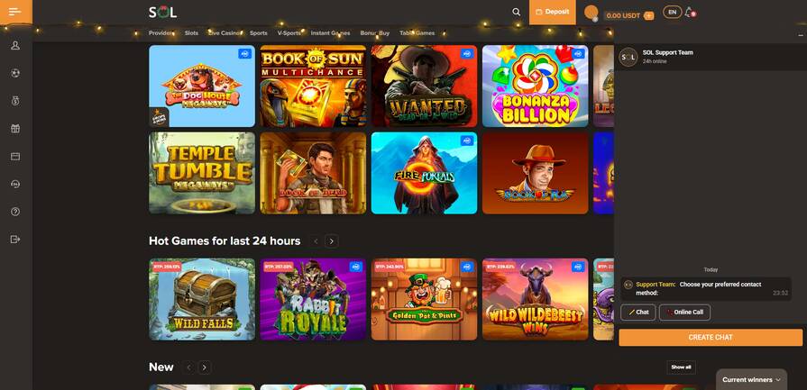 Sol поддержка