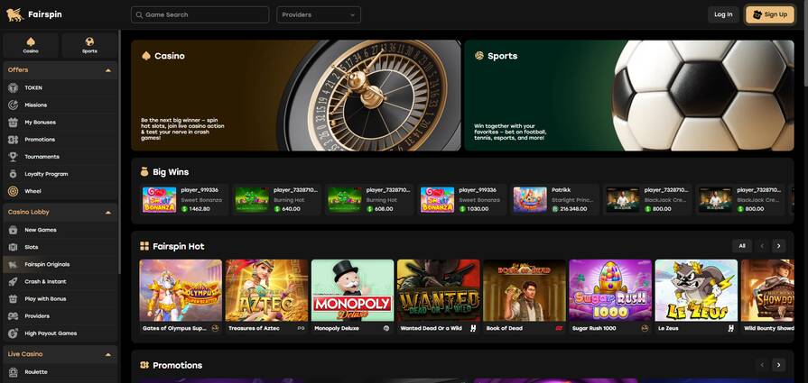 Онлайн казино Fairspin