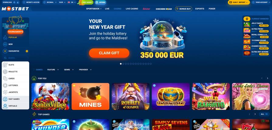 Онлайн казино Mostbet