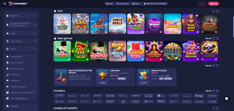 Онлайн казино Ramenbet азартные игры