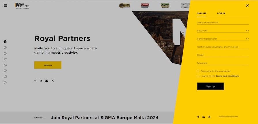 Регистрация на сайте