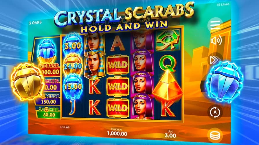 Crystal Scarabs Hold and Win