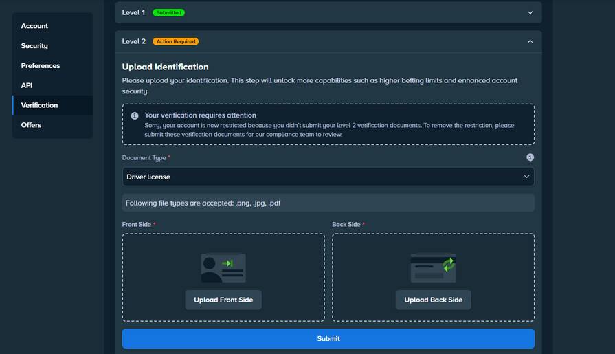 Онлайн казино Stake верификация