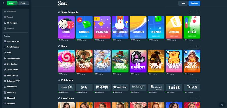 Онлайн казино Stake азартные игры