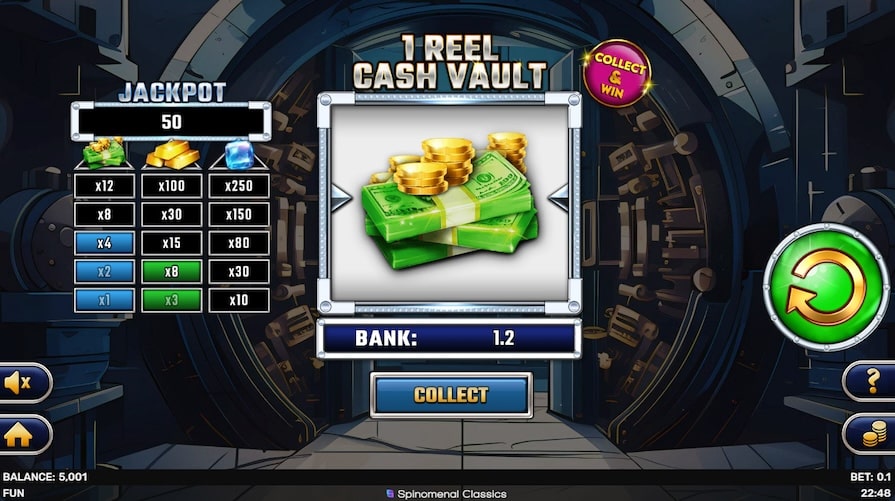 Дизайн игры 1 Reel - Cash Vault