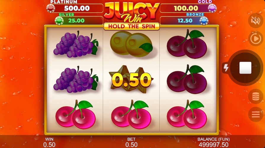 Дизайн игры Juicy Win: Hold the Spin