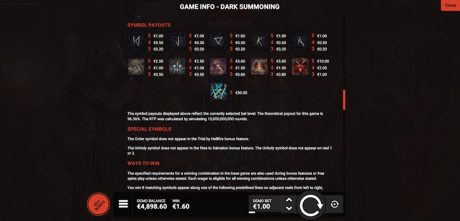 Символы и выплаты