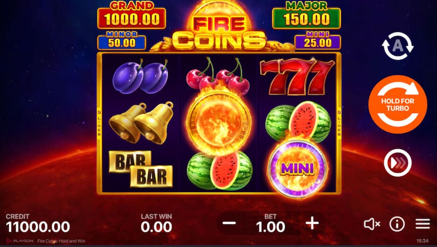 Бесплатная игра в Fire Coins: Hold and Win