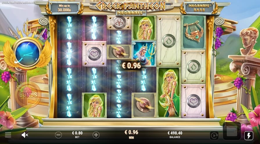 Дизайн игры Greek Pantheon Megaways
