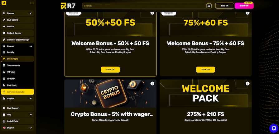 Бездепозитные фриспины за регистрацию