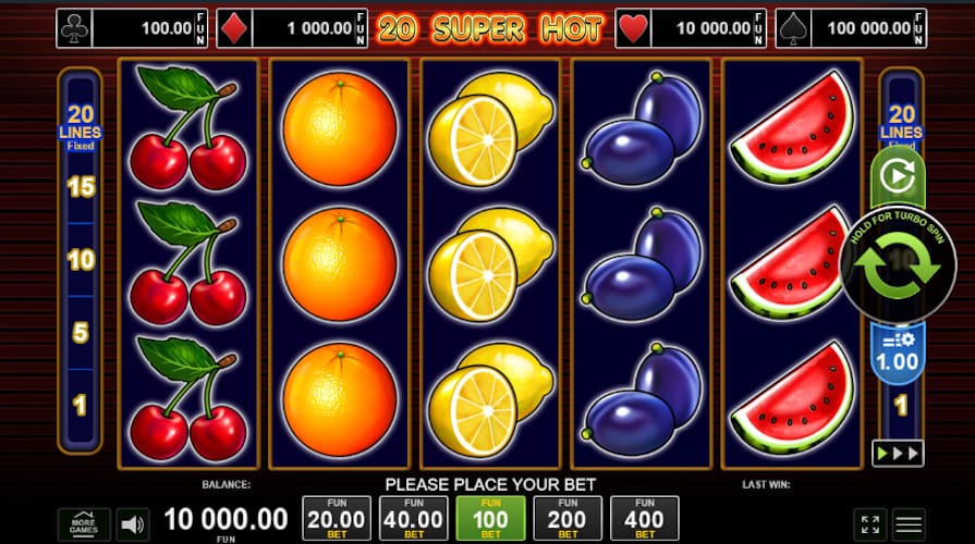 Бесплатная игра в 20 Super Hot