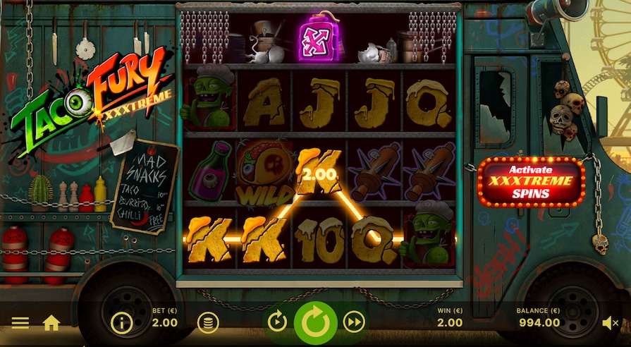 Дизайн игры Taco Fury Xxxtreme