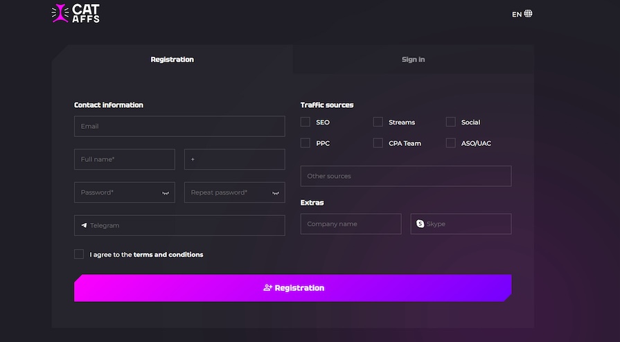 Регистрация на сайте