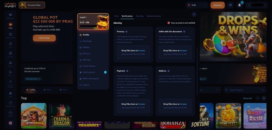 верификация honey money