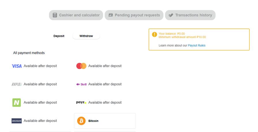 Платежные системы Casino X