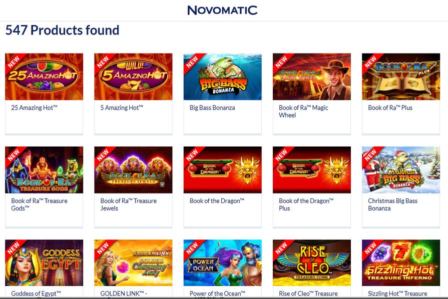 Novomatic игры