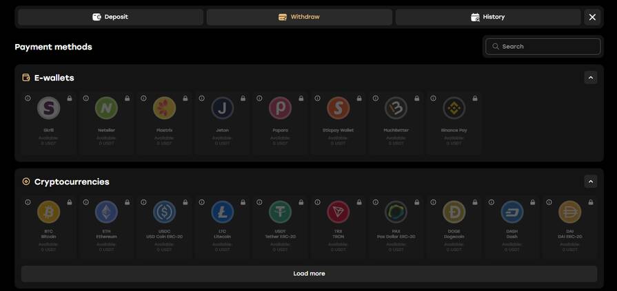 Депозиты и выводы Fairspin