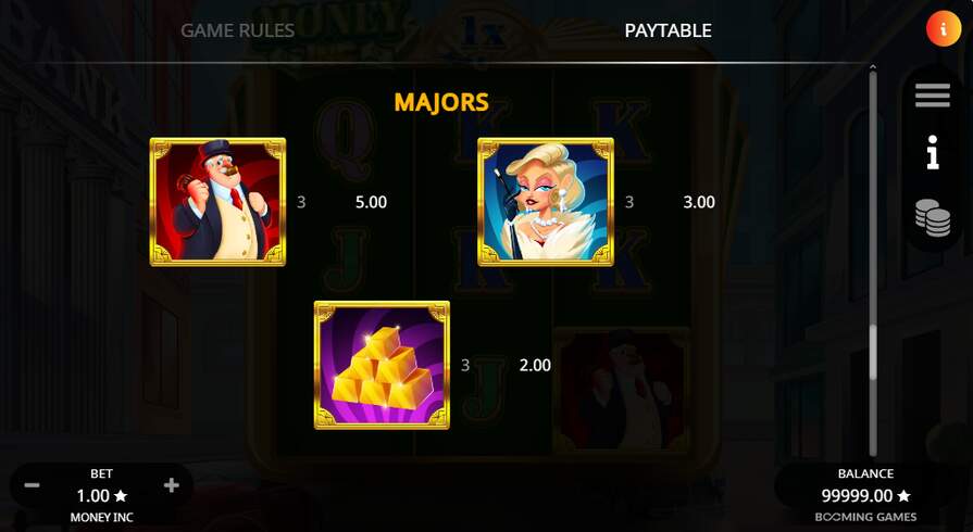 Символы в Money Inc