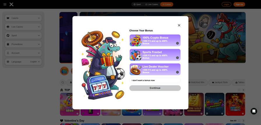 Как создать аккаунт в Casino X