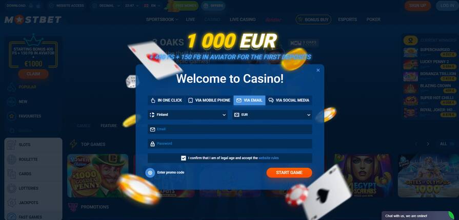Как создать аккаунт в Mostbet