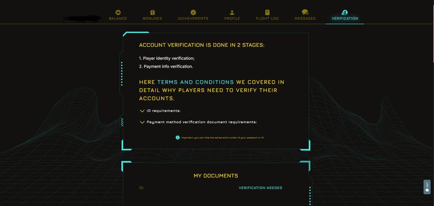 Верификации в казино Winity