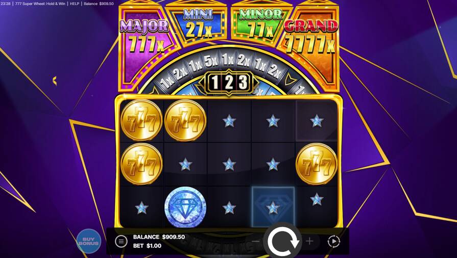 Бонусы в 777 Super Wheel: Hold and Win